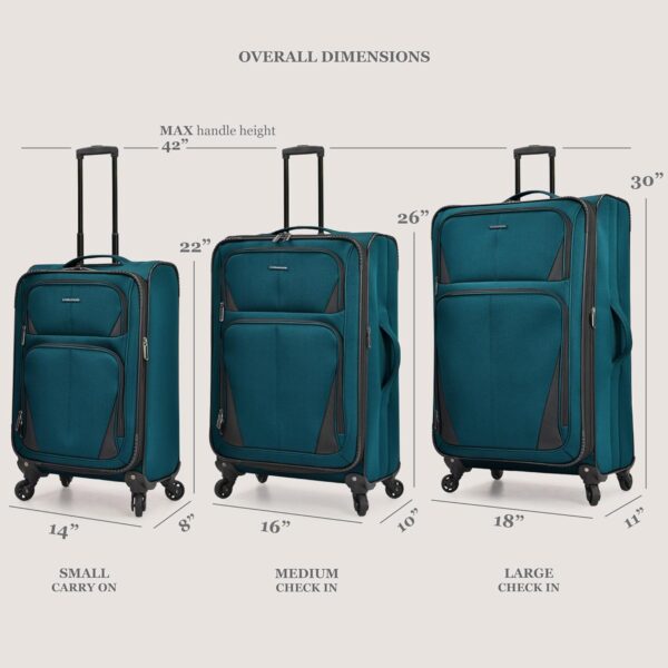 U.S. Traveler Aviron Bay Expandable Softside Luggage with Spinner Wheels, Navy, 30-Inch - Image 5