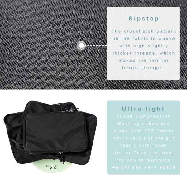 BAGAIL 4 Set/6 Set Ultralight Compression Packing Cubes Packing Organizer for Travel Accessories Luggage Suitcase Backpack - Image 4