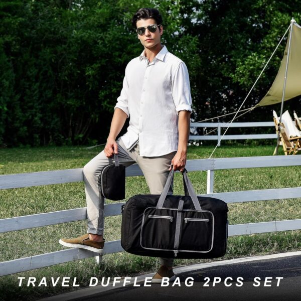 Felipe Varela Duffle Bag with Shoes Compartment and Adjustable Strap,Foldable Travel Duffel Bags for Men Women,Waterproof Duffel Bags - Image 2